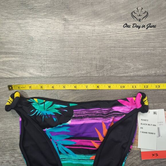 Coco Rave Tropical Print Ring Bikini Bottom Size XS - Picture 3 of 4